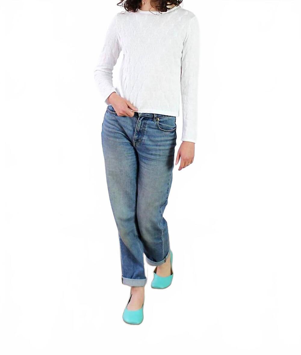 NEW BEYOND THREADS rattan pullover in white